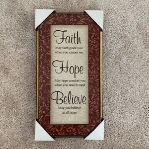 Faith hope believe wall decor
